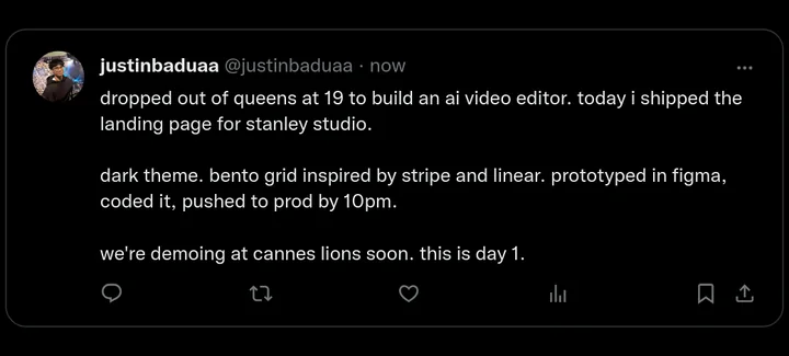 Draft tweet announcing the launch
